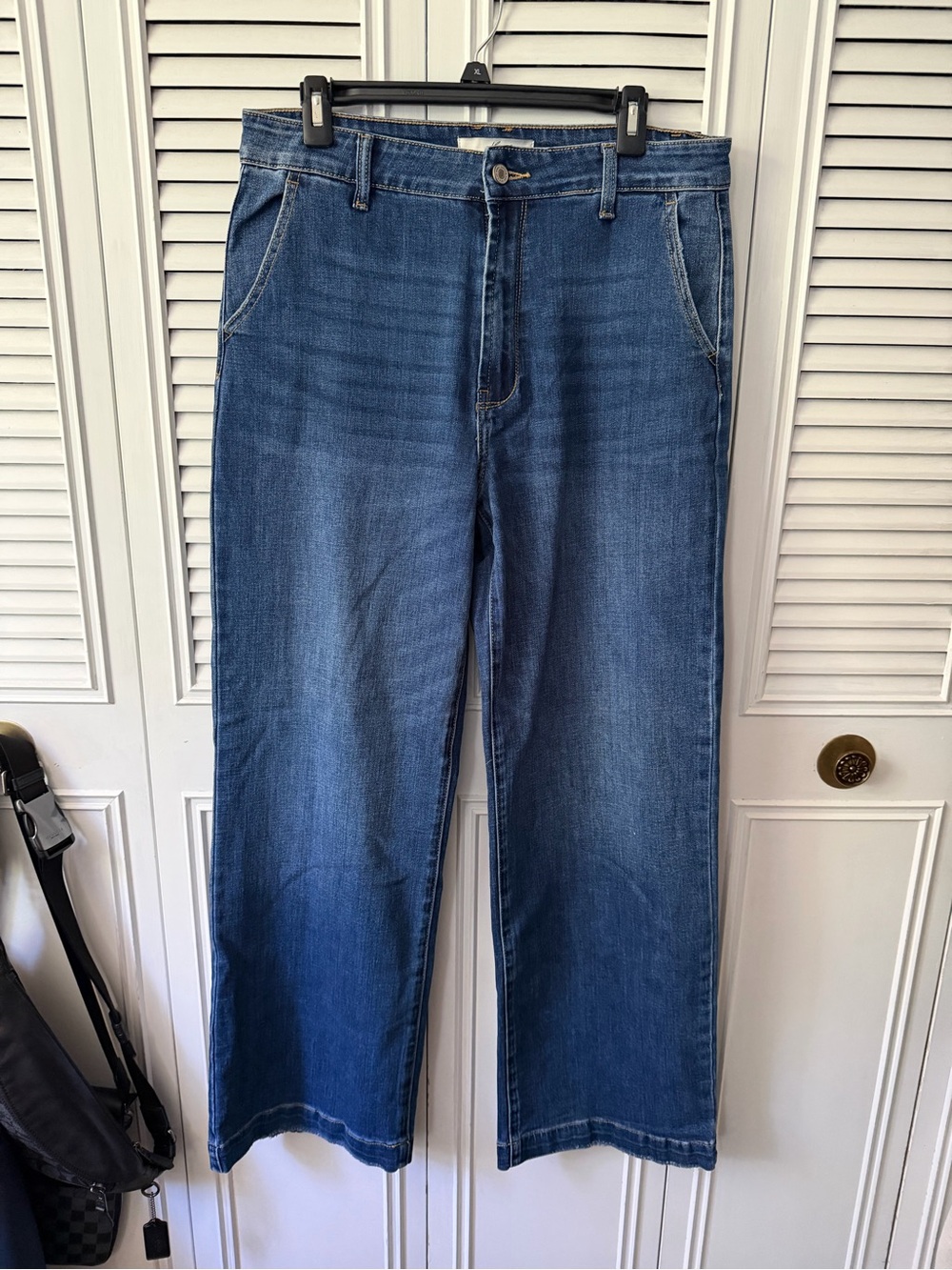Kancan Wide-Leg Blue Denim Jeans
